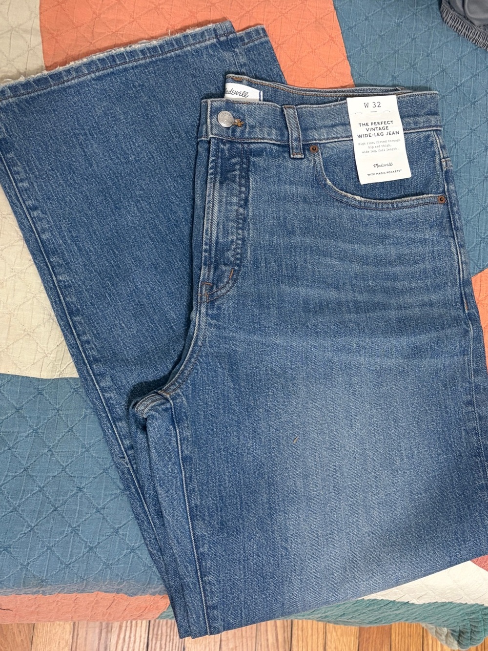Madewell Perfect Vintage Wide Leg Jean in Harvey Wash NWT - Picture 4 of 4